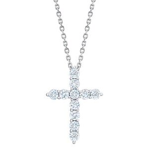 Diamond 14kt White Gold Cross Pendant